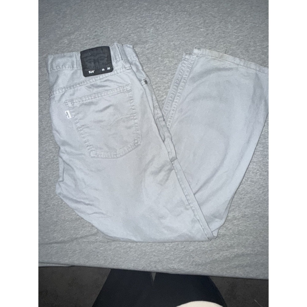 Levi 514 Gray Pants Mens 36x30 Chino Straight Leg Cotton Twill Business Preppy